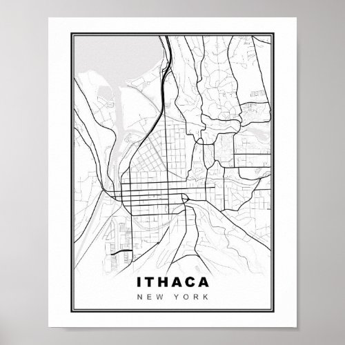 Ithaca Map Poster