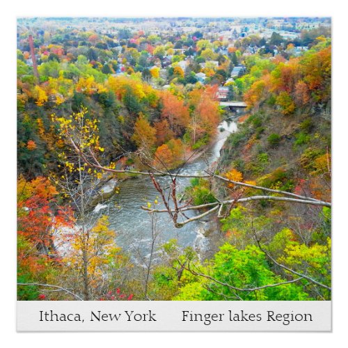 ITHACA NEW YORK FINGER LAKES REGION poster