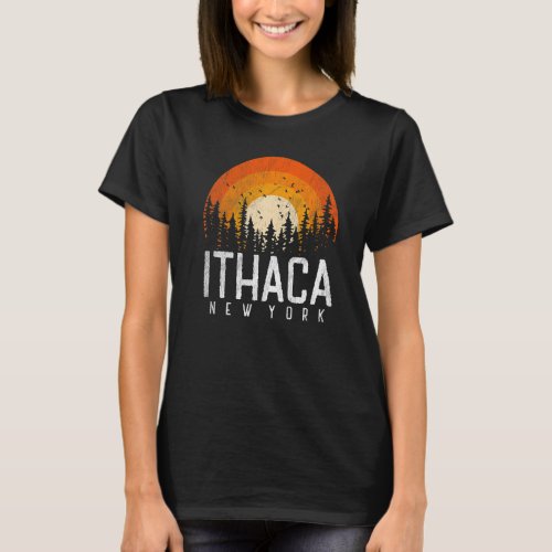 Ithaca New York NY  Retro Vintage 70s 80s 90s T_Shirt