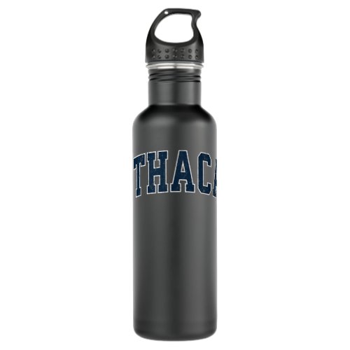Ithaca New York NY Vintage Sports Design Navy Desi Stainless Steel Water Bottle