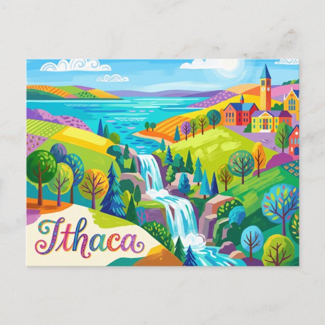 Ithaca, New York, USA Postcard (Front)
