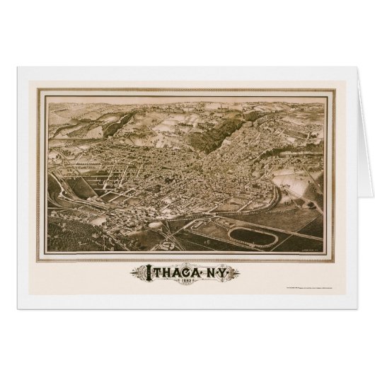 Ithaca, NY Panoramic Map - 1882 Cards (Front Horizontal)