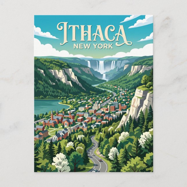 Ithaca USA Postcard (Front)