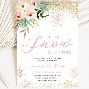 It'll be Snow Much Fun Girl Baby Shower Invitation