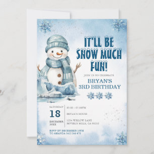 It'll Be Snow Much Fun Winter Snowflakes Birthday Invitation