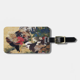 Itō Jakuchū, Hydrangea and Double Chicken Luggage Tag