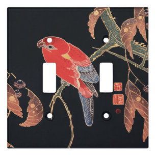 Ito Jakuchu Red Parrot on the Branch Japanese Art Light Switch Cover