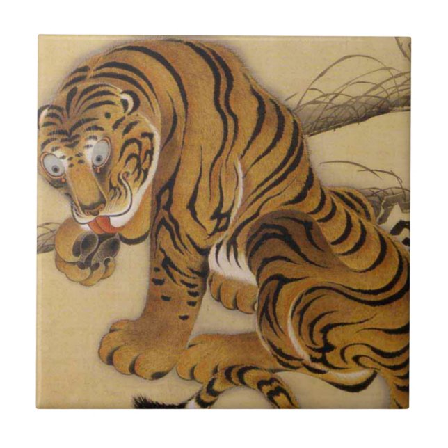 Ito Jakuchu Tiger Tile (Front)