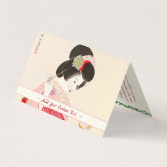 Ito Shinsui Make up vntage japanese geisha lady Business Card