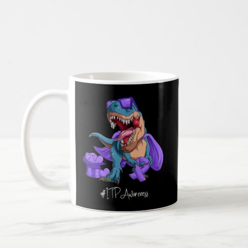ITP Awareness Month Purple Ribbon Trex  Coffee Mug