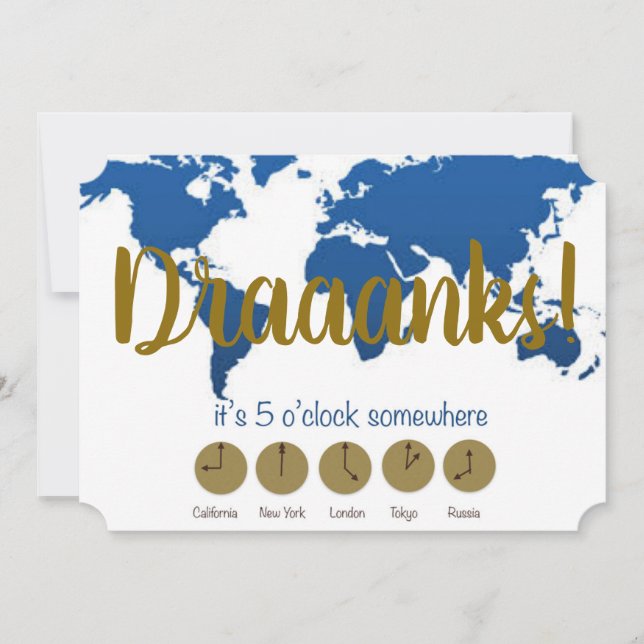 it's 5 o'clock somewhere Brunch Invitation (Front)