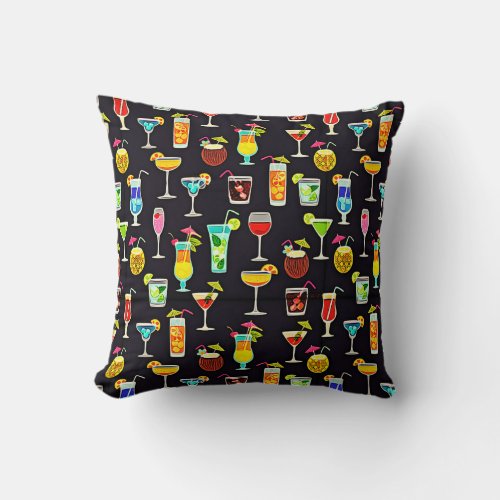 Its 5 OClock Somewhere Cocktails Throw Pillow