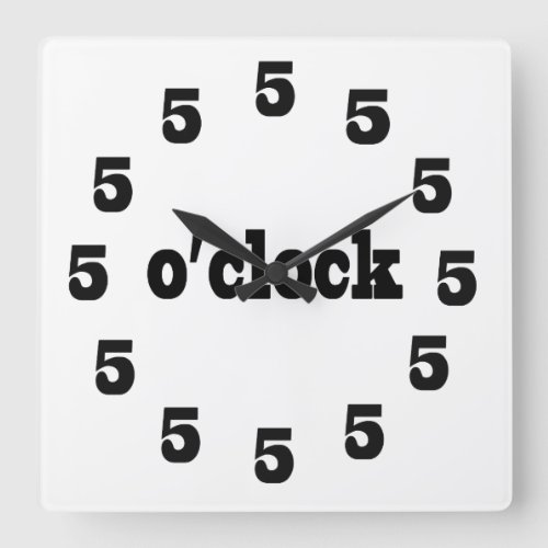 its 5 oclock somewhere square wall clock