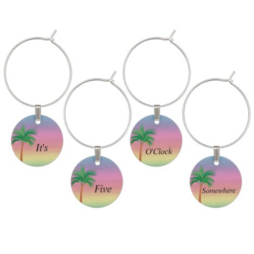 Its 5 OClock Somewhere  Tropical Sunset Wine Charm