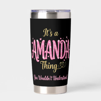 It's A Amanda Thing Pink Gold Women Gift Insulated Tumbler