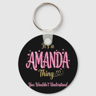 It's A Amanda Thing Pink Gold Women Gift Keychain