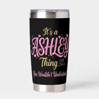 It's A Ashley Thing Pink Gold Women Gift Insulated Tumbler