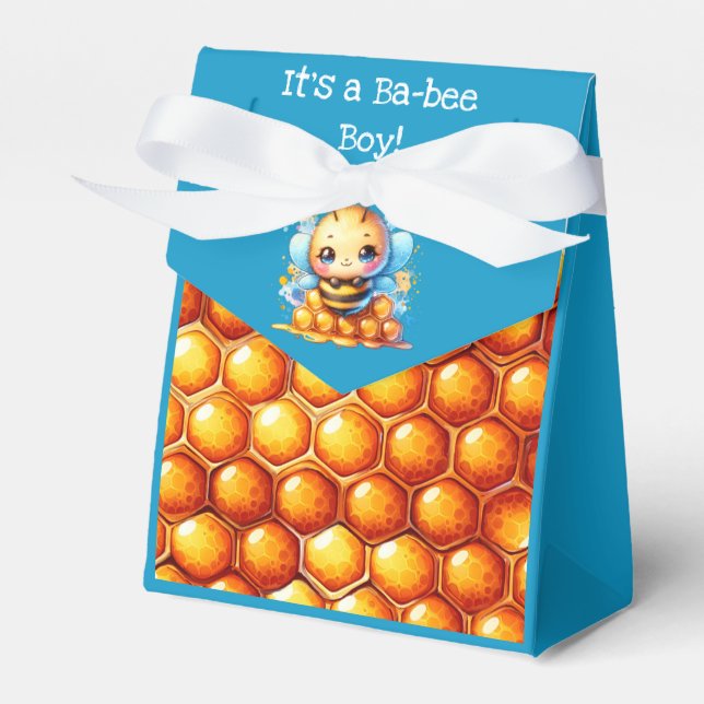 It's a Ba-bee boy! Baby Shower  Favor Boxes (Front Side)