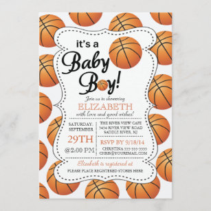 It's a Baby Boy Basketball Baby Shower Invitation