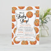 It's a Baby Boy Basketball Baby Shower Invitation (Standing Front)