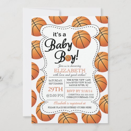 Its a Baby Boy Basketball Baby Shower Invitation