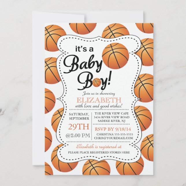 It's a Baby Boy Basketball Baby Shower Invitation (Front)