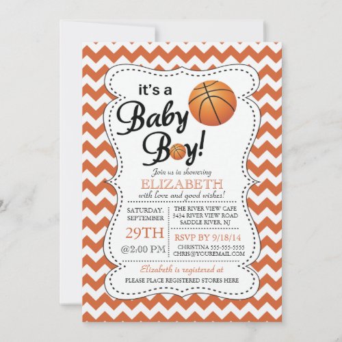 It's a Baby Boy Basketball Baby Shower Custom Invite