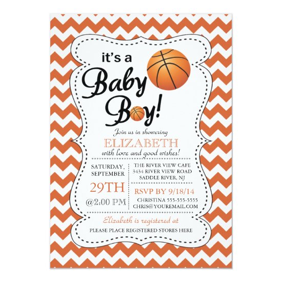 It's a Baby Boy Basketball Baby Shower Invitation