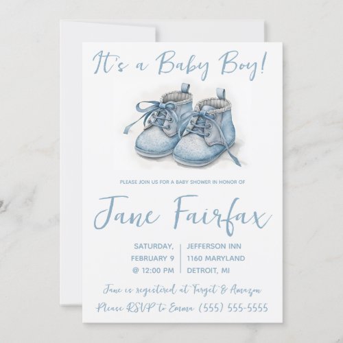 It's a Baby Boy!  Blue Baby Shoes Baby Shower