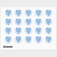 It's a Baby Boy Blue Heart Birth Announcement Classic Round Sticker