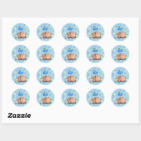 It's A Boy Classic Round Sticker, Zazzle