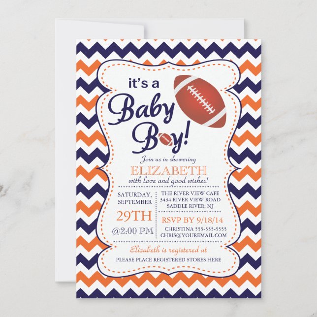 It's a Baby Boy Football Baby Shower Invitatation Invitation (Front)