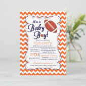 It's a Baby Boy Football Baby Shower Invitatation Invitation (Standing Front)