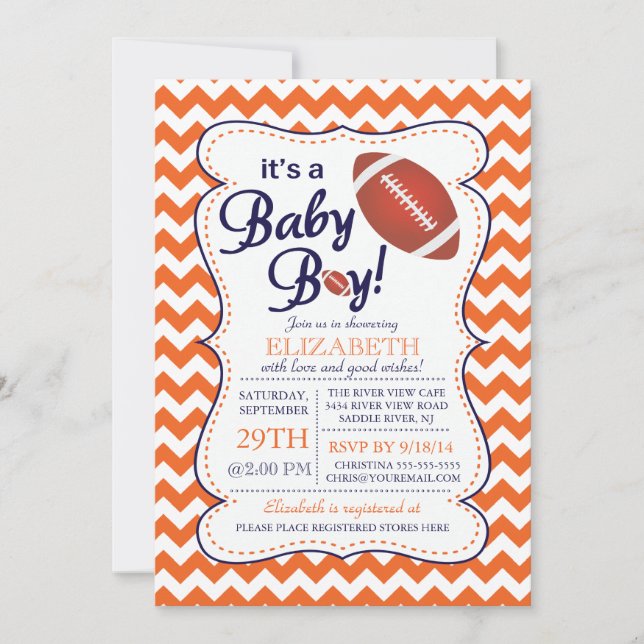 It's a Baby Boy Football Baby Shower Invitatation Invitation (Front)