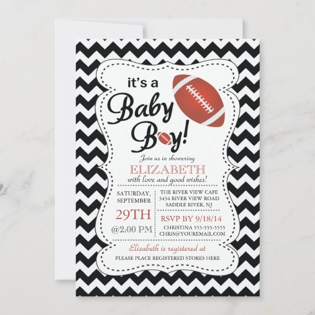 It's a Baby Boy Football Baby Shower Invitation (Front)