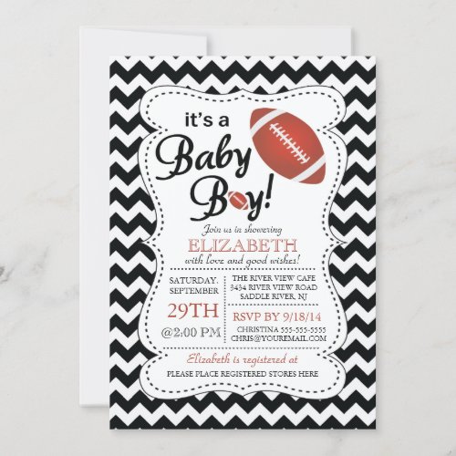 It's a Baby Boy Football Baby Shower Personalized Invites