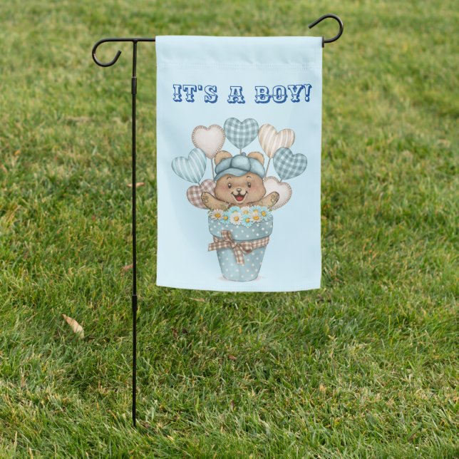 It's A Baby Boy  Garden Flag (In SItu)