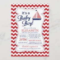 It's a Baby Boy Sailboat Nautical Baby Shower Invitation