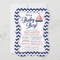 It's a Baby Boy Sailboat Nautical Baby Shower Invitation