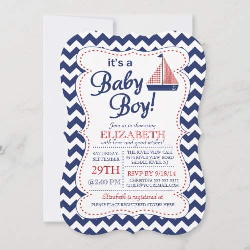 It's a Baby Boy Sailboat Nautical Baby Shower Cards