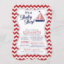 It's a Baby Boy Sailboat Nautical Baby Shower Invitation