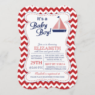 It's a Baby Boy Sailboat Nautical Baby Shower Invitation