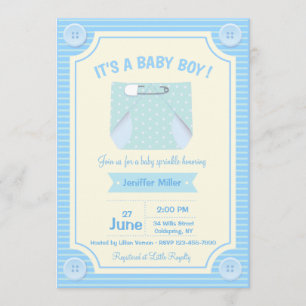 It's A Baby Boy Shower Invitation