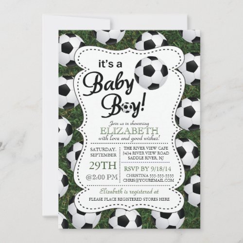 Its a Baby Boy Soccer Baby Shower Invitation