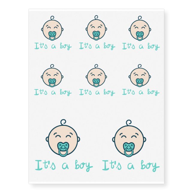 It's a baby boy! temporary tattoos (Front)
