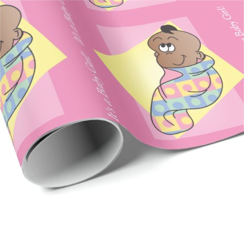 Its a Baby Girl  African Baby Girl Wrapping Paper