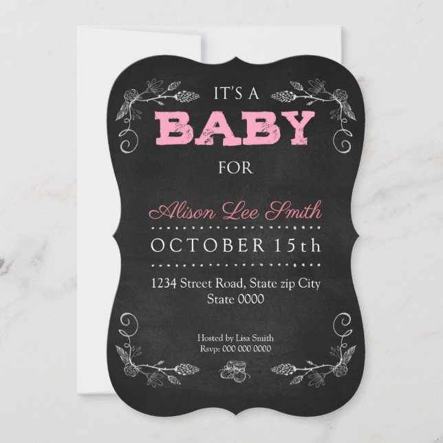 It's a BABY girl Invitation (Front)