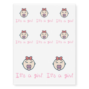 it's a baby girl! temporary tattoos