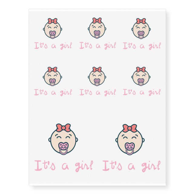 it's a baby girl! temporary tattoos (Front)