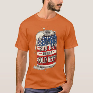 Its a Bad Day to Be a Cold Beer Vintage US Flag 4t T-Shirt